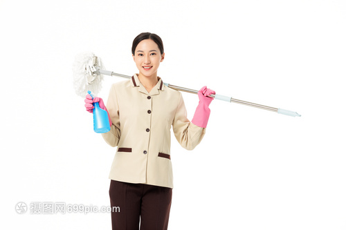 家政服務女性清潔玻璃形象