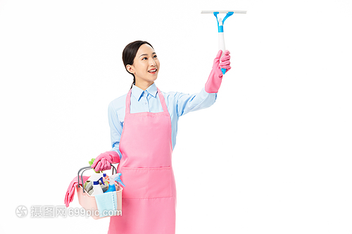 家政服務(wù)女性清潔擦拭